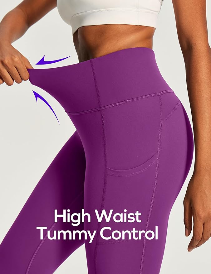 Ewedoos Capri Leggings for Women High Waisted Yoga Pants with Pockets for Women Tummy Control Workout Leggings Yoga Capris
