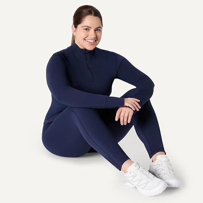Amazon Essentials Women's Active FormFlex Buttery Soft Slim Fit Quarter Zip Long Sleeve Pullover Jacket