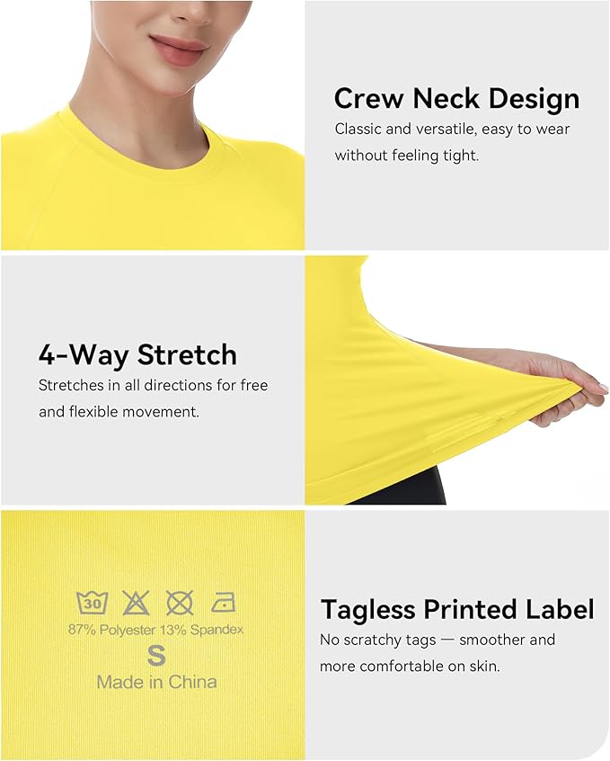 Runhit Compression Shirt Women Short Sleeve Workout Tops Athletic Gym Moisture Wicking T-Shirt Running Yoga Base Layer