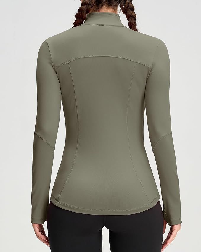 QUEENIEKE Womens Running Jackets Athletic Workout Scrub Jacket Track Full Zip Up Gym for Women Yoga Top