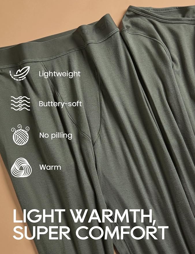 CRZ YOGA Soft Thermal Underwear Sets for Women Lightweight Long Johns Base Layer Pajamas Warm Top Bottom