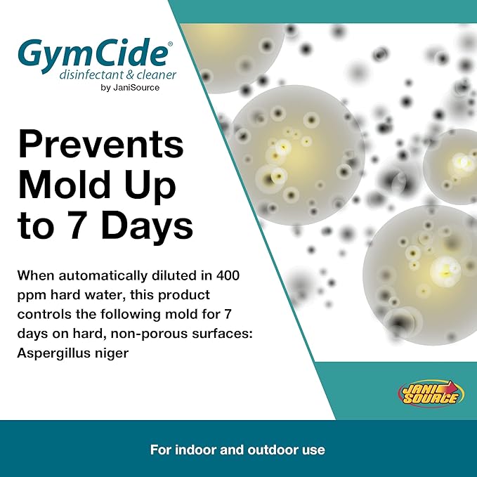 GymCide Disinfectant 1 Step Sports Equipment Concentrated Cleaner Deodorizer, Kills 99.9% of Germs and Eliminates Odors (Each)…