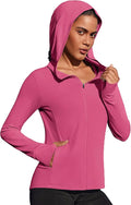 PINSPARK Women's UPF 50+ Sun Protection Hoodie Jacket Lightweight Full Zip Athletic Jacket Long Sleeve Shirt with Pockets