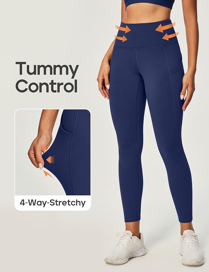 Ewedoos Leggings with Pockets for Women High Waisted Athletic Workout Compression Leggings Tummy Control Yoga Pants Women
