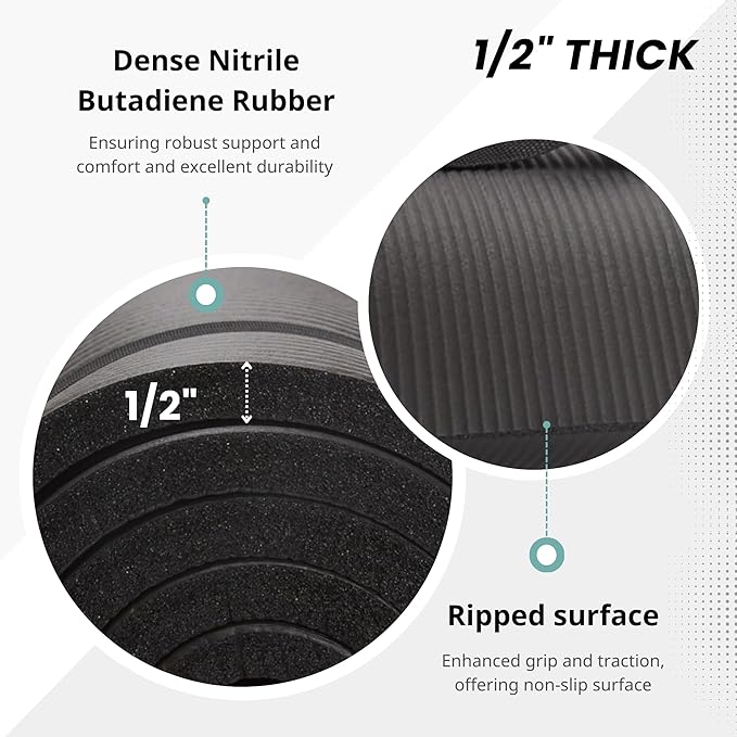 𝗘𝘃𝗲𝗿𝘆𝗱𝗮𝘆 𝗬𝗼𝗴𝗮 Mat Premium Edition, Non-Slip Exercise & Fitness Mat - Eco-Friendly, Anti-Tear, 3-5mm Thickness for Yoga, Pilates & Floor Workouts