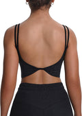 Aoxjox Women's Workout Sports Bras Fitness Yoga Crop Tank Metamorph Twist Back Cami