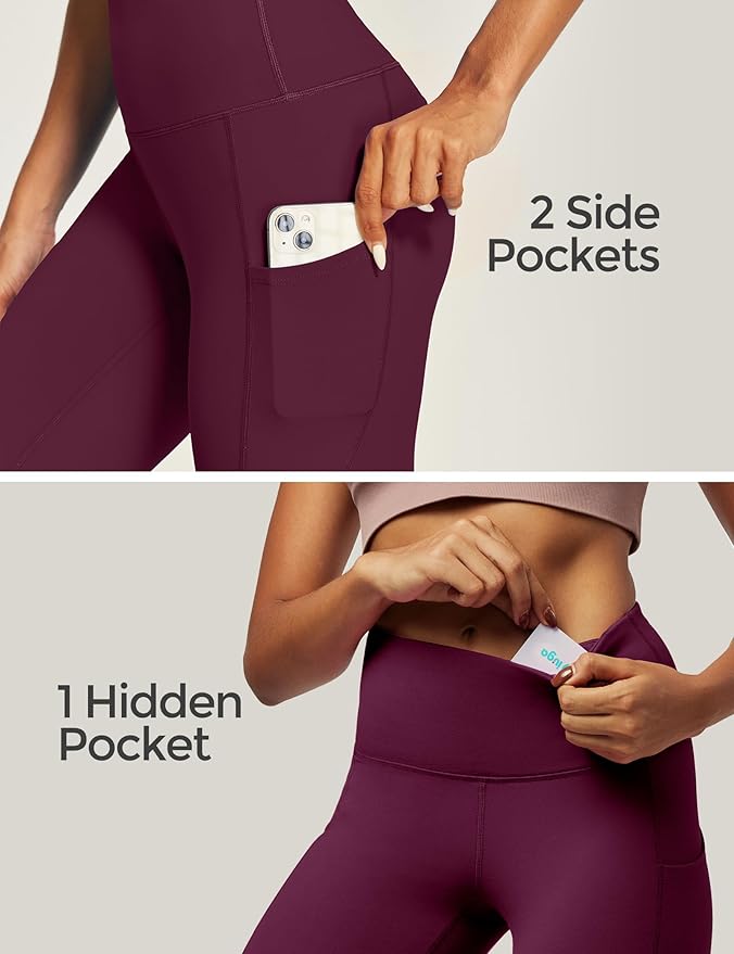 IUGA High Waist Yoga Pants with Pockets, Leggings for Women Tummy Control, Workout Leggings for Women 4 Way Stretch