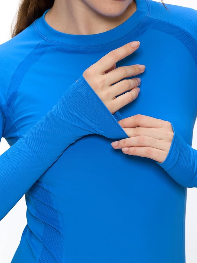 Long Sleeve Workout Tops for Women, Compression Shirt, Sports Running Shirt Breathable Athletic Top Slim Fit