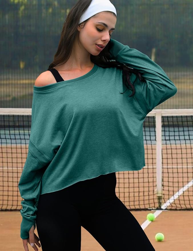 UNIANKIYA Open Back Workout Tops for Women Long Sleeve Cropped Athletic Clothes Gym Running Yoga Low Impact Sports T Shirts