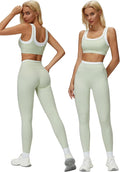 ABOCIW Two Piece Workout Sets for Women Layer Sports Bra Tummy Control High Wait Leggings Gym Yoga Outfits