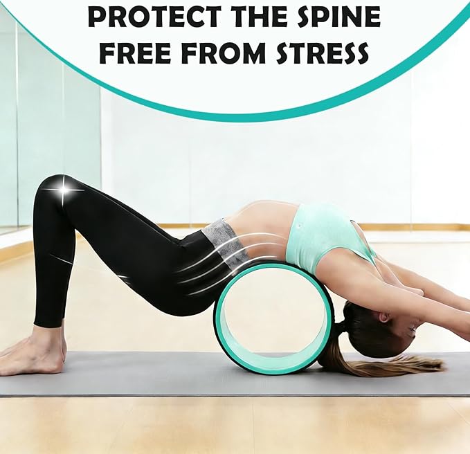 NGT Yoga Wheel 13 inch Yoga Wheel for Back Pain Strongest and Most Comfortable Dharma Yoga Prop Wheel with Free Yoga Bands