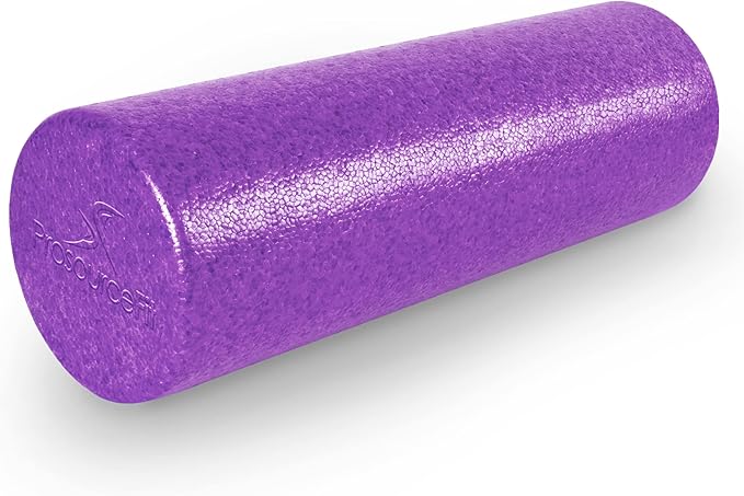 ProsourceFit High Density Foam Rollers 18 - inches long, Firm Full Body Athletic Massager for Back Stretching, Yoga, Pilates, Post Workout Trigger Point Release, Purple