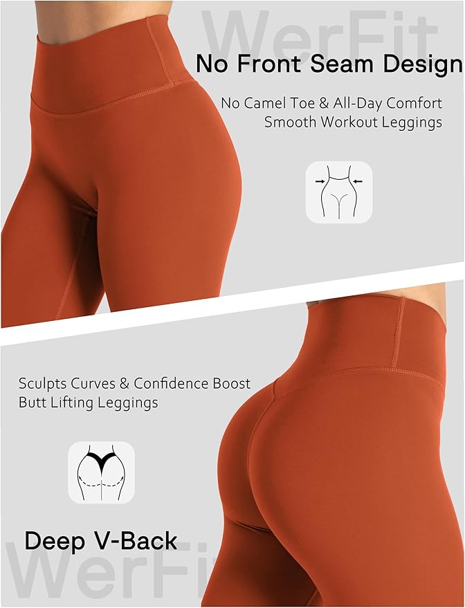 Unthewe Naked-Feel No Front Seam Leggings for Women - High Waisted Buttery Soft Workout Yoga Pants 25"