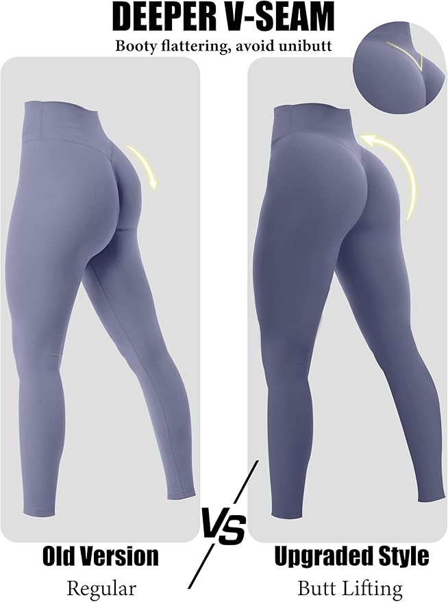 Olmlmt No Front Seam Workout Leggings for Women Tummy Control Butt Lifting Leggings Buttery Soft Gym Yoga Pants