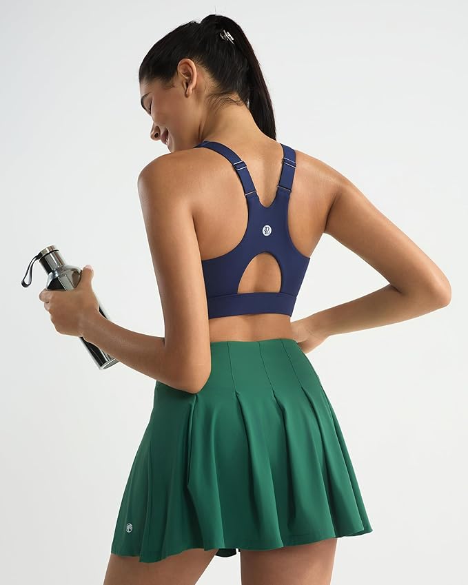 RUNNING GIRL Sports Bra for Women,Adjustable Straps Supportive High Impact Sports Bras for Women with Sewn in Pads