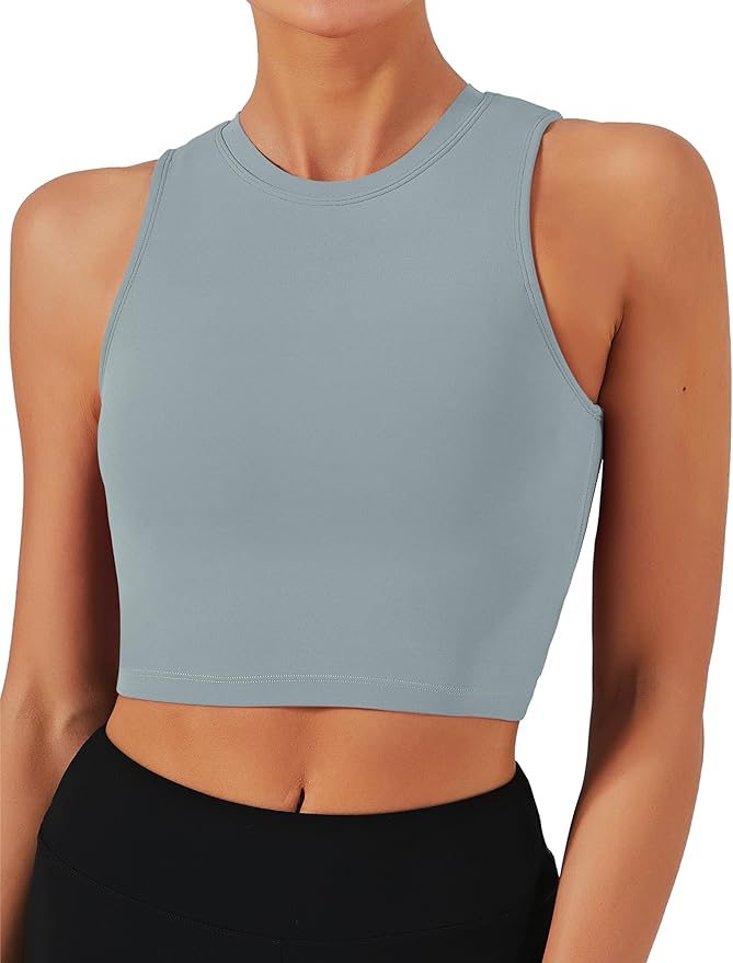 Natural Feelings Nudi Sports Bras for Women Removable Padded Yoga Tank Tops Sleeveless Fitness Workout Crop Tops