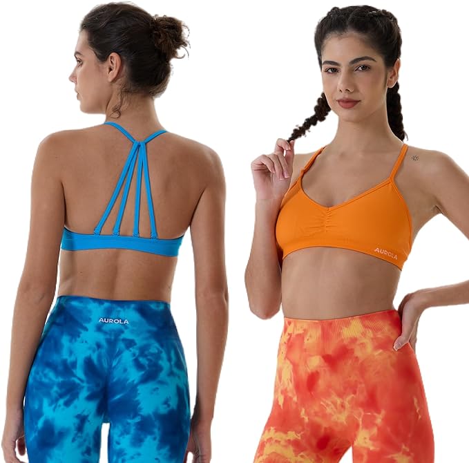 AUROLA Mercury Workout Sports Bras Women Athletic Removable Padded Backless Strapy Minimal Crop Top