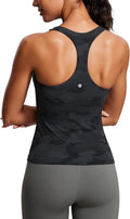 CRZ YOGA Butterluxe Workout Racerback Tank Tops for Women - Padded Athletic Spandex Yoga Shirts with Built in Bra
