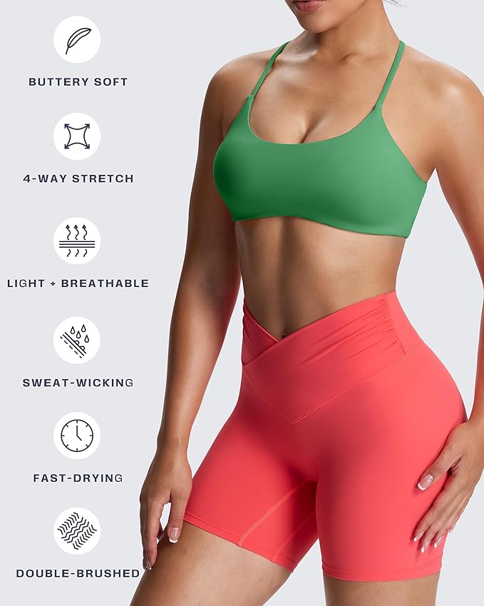 Aoxjox Women's Workout Sports Bras Fitness Trinity Ivy Low Impact Bra Yoga Crop Tank