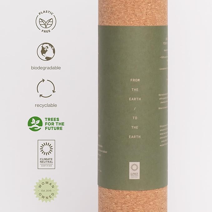 Ananday Premium Cork Yoga Mat - Sustainable, Non-Toxic & PVC-Free, Non-Slip, Perfect for Hot Yoga, Pilates & Exercise - Cushioned for Superior Comfort & Support