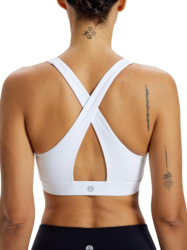 Ruched V Neck Criss Cross Back Ballet Sports Bra Wrap Front Yoga Medium Support Workout Crop Top Removable Pads