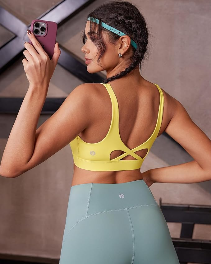 RUNNING GIRL Sports Bra for Women High Support, Molded Cup High Impact Sports Bras with Sewn in Pads Workout Running Bra