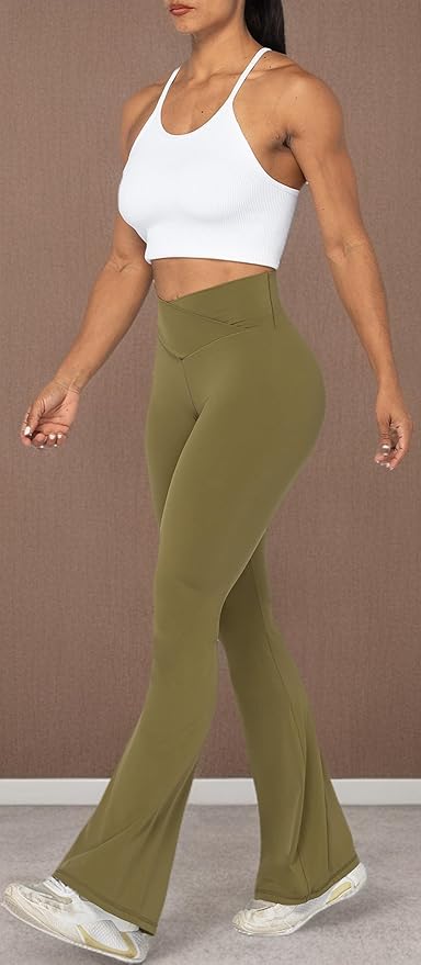 Sunzel Flare Leggings, Crossover Yoga Pants with Tummy Control, High-Waisted and Wide Leg