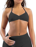 Comper Women's Sports Bra with Thin Straps Stretchy Wirefree Workout Bras Lightweight Workouts Bralette with Removable Pads