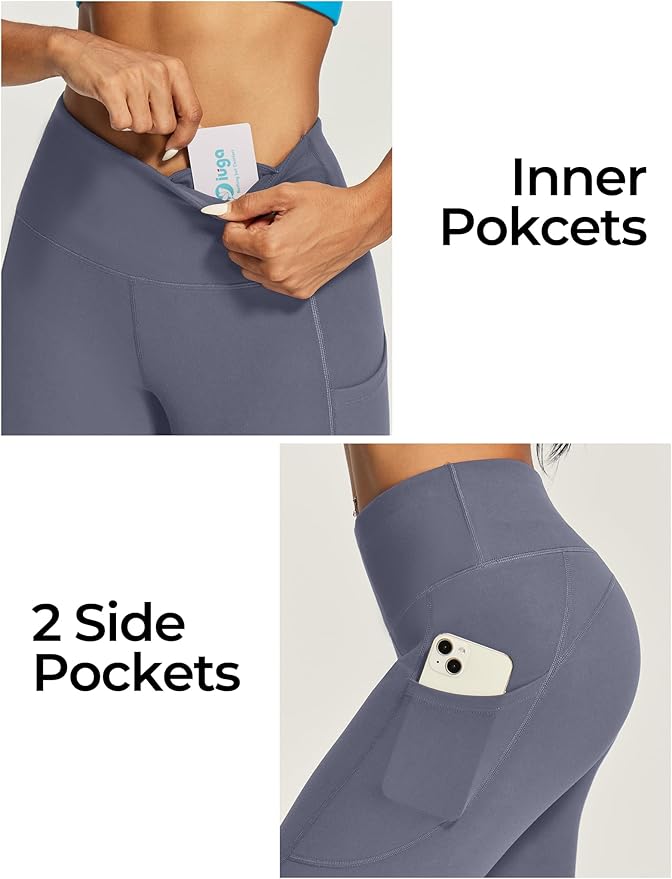 IUGA High Waisted Yoga Pants for Women with Pockets Capri Leggings for Women Workout Leggings for Women Yoga Capris