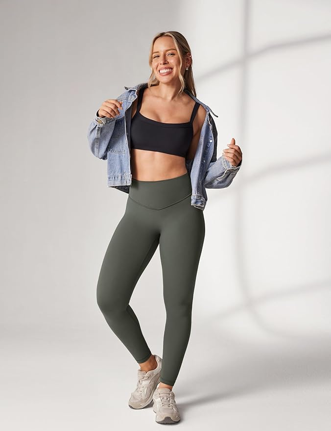 UNISSU Hugcurve No Front Seam High Waisted Workout Leggings for Women Buttery Soft Yoga Pants Gym Athletic Tights - 25''