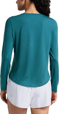 CRZ YOGA Lightweight Workout Long Sleeve Shirts for Women - Gym Running Fall Athletic Training T-Shirts High Neck Tops