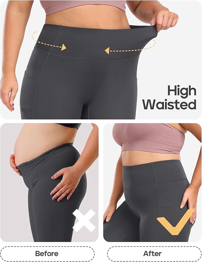 Heathyoga X-6XL Plus Size Leggings for Women with Pockets Tummy Control Plus Size Yoga Pants High Waist Workout Clothes