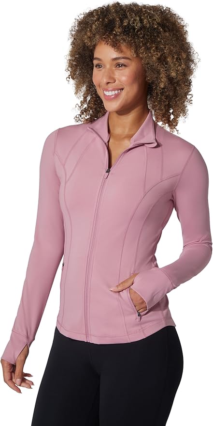 Yogalicious Womens Ultra Soft Lightweight Full Zip Yoga Jacket with Pockets