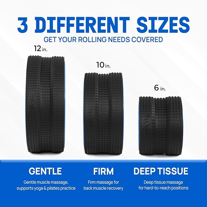 Yes4All Yoga Wheel Roller, 500 lb Capacity Back Cracker Roller for Comfort HIPS & Neck, Available in 6”/10”/12” Sizes