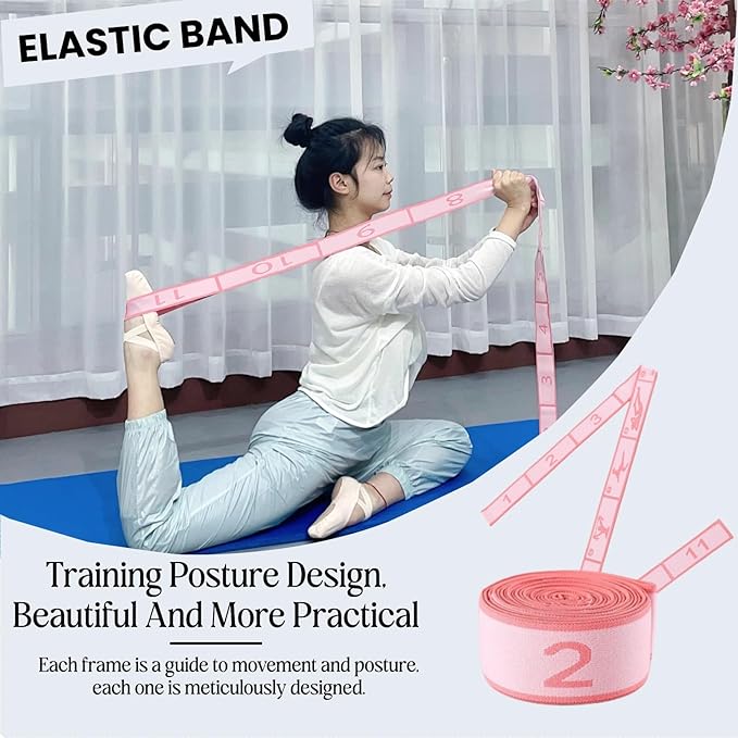 Multi-Loop Stretch Band - Yoga, Pilates, Ballet, and Physical Therapy Stretching Strap for Flexibility, Leg Stretching, and Exercise - Durable Stretching Equipment for Dance and Fitness