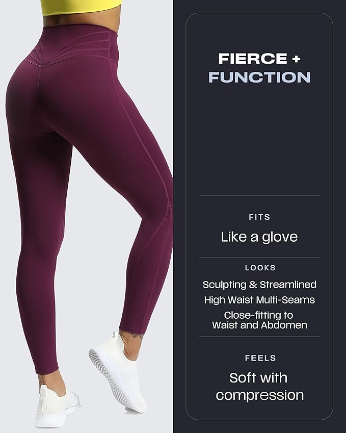 Aoxjox High Waisted Workout Leggings for Women Trinity Yoga Pants 26.5"