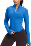 GYM RAINBOW Womens Zip Up Workout Jakcets Lightweight Slim Fit Running Athletic Jackets with Thumb Holes