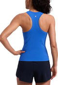 CRZ YOGA Seamless Workout Tank Tops for Women - Athletic Running Gym Sleeveless Shirts Crewneck Racerback Breathable