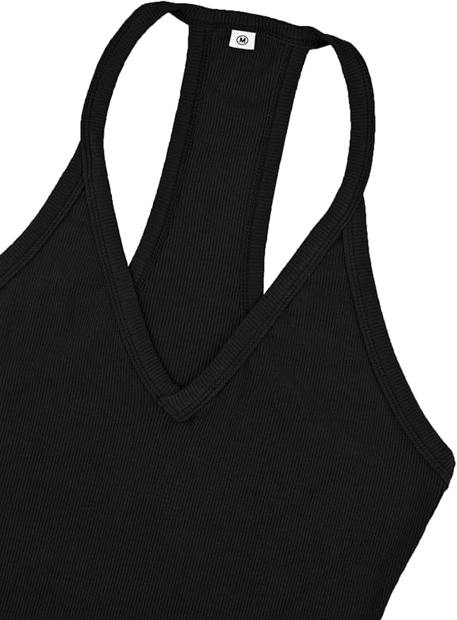 iGENJUN Workout Tops for Women Racerback Basic Tank Summer 2026 Camisole V Neck Slim Fit Ribbed Sleeveless