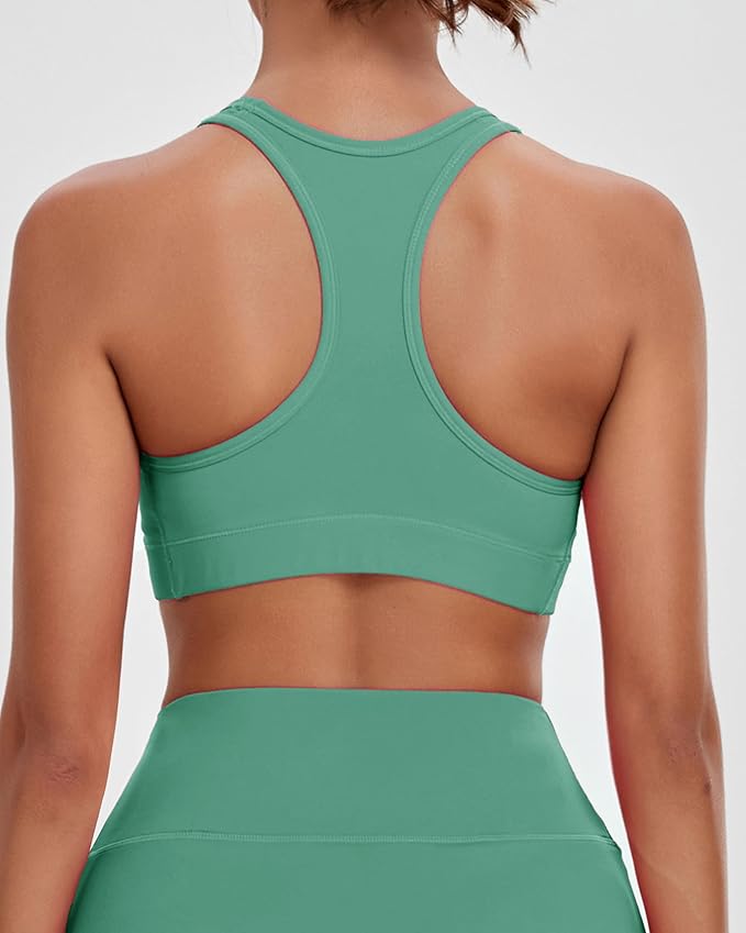 Oalka Women's Racerback Sports Fitness Support Workout Running Bras