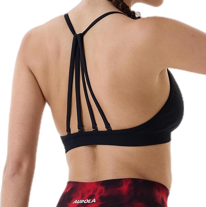 AUROLA Mercury Workout Sports Bras Women Athletic Removable Padded Backless Strapy Minimal Crop Top
