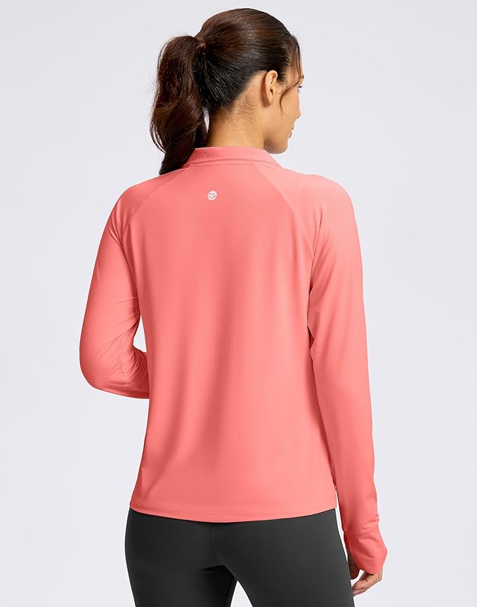 G Gradual Women's Lightweight Athletic Jacket Sun Protection UPF 50+ Zip Up 4 Pockets Long Sleeve Shirts Workout Running