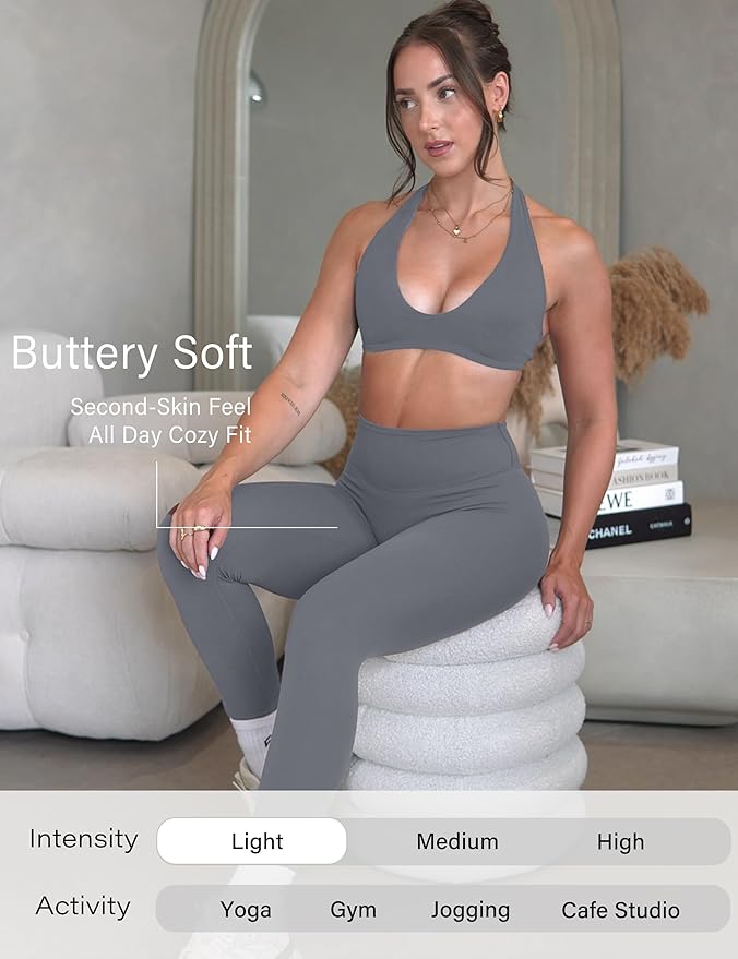 Unthewe Naked-Feel No Front Seam Leggings for Women - High Waisted Buttery Soft Workout Yoga Pants 25"
