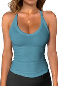 iGENJUN Workout Tops for Women Racerback Basic Tank Summer 2026 Camisole V Neck Slim Fit Ribbed Sleeveless