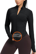 GYM RAINBOW Womens Zip Up Workout Jakcets Lightweight Slim Fit Running Athletic Jackets with Thumb Holes