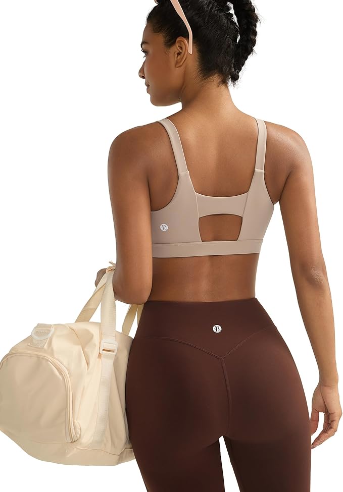 RUNNING GIRL Sports Bra for Women High Support, Molded Cup High Impact Sports Bras with Sewn in Pads
