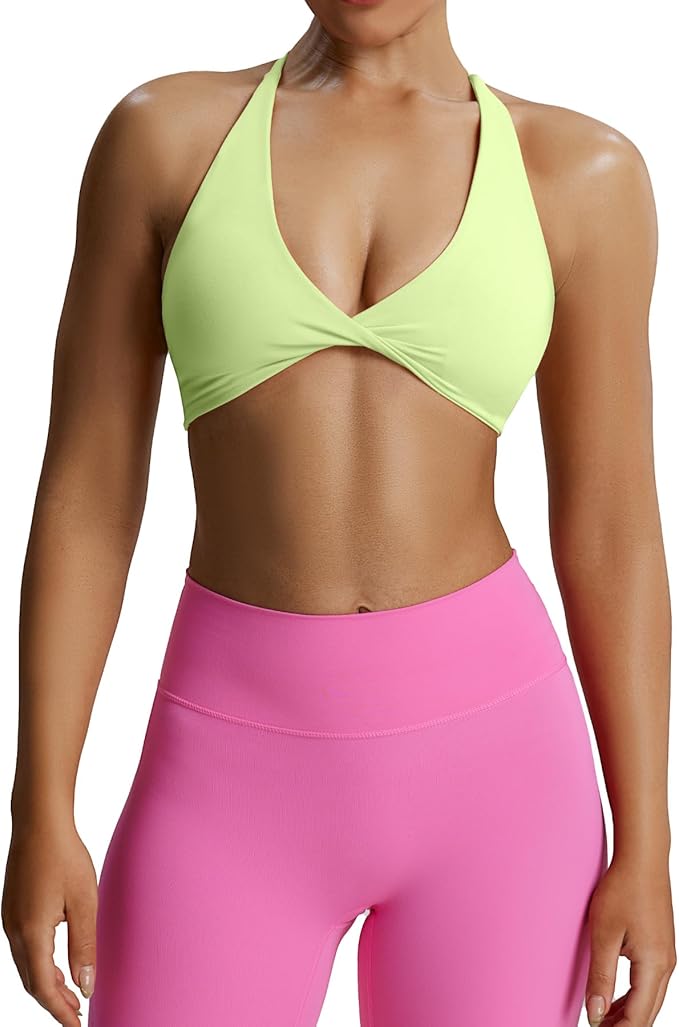 Aoxjox Women's Workout Sports Bras Fitness Metamorph Sienna Twist Bra Yoga Crop Tank