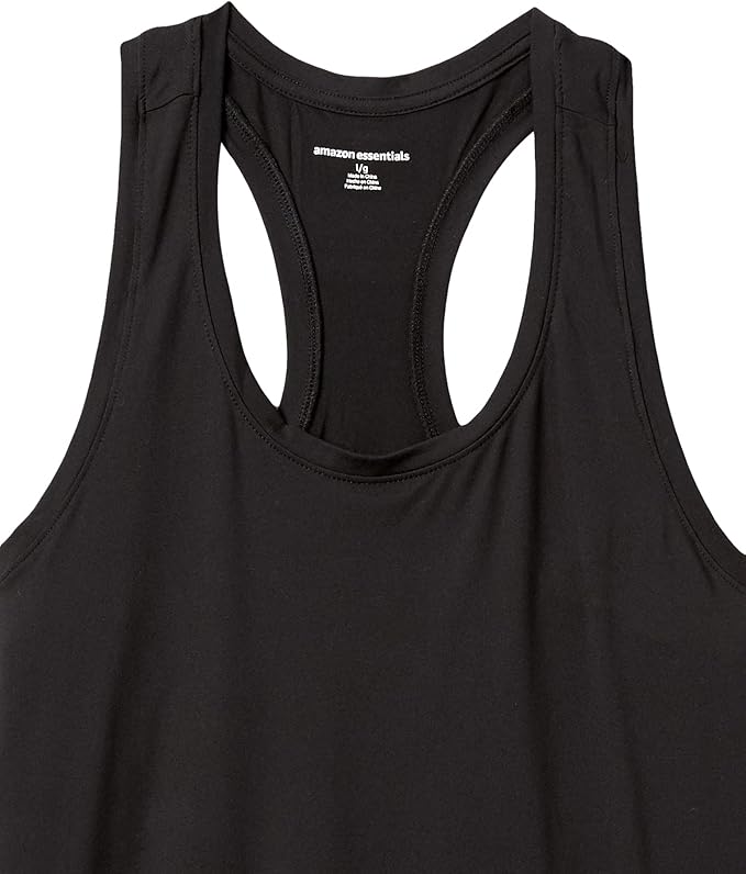 Amazon Essentials Women's Active Quick Dry Tech Stretch Racerback Scoop Neck Tank Top, Multipacks
