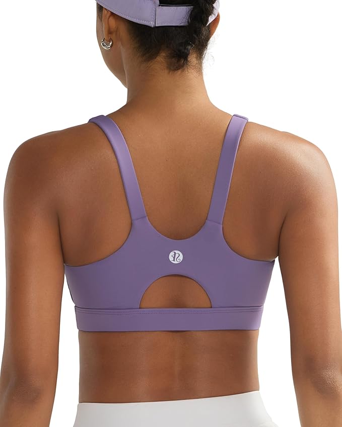 RUNNING GIRL Sports Bra for Women High Support, Molded Cup High Impact Sports Bras for Women with Sewn in Pads