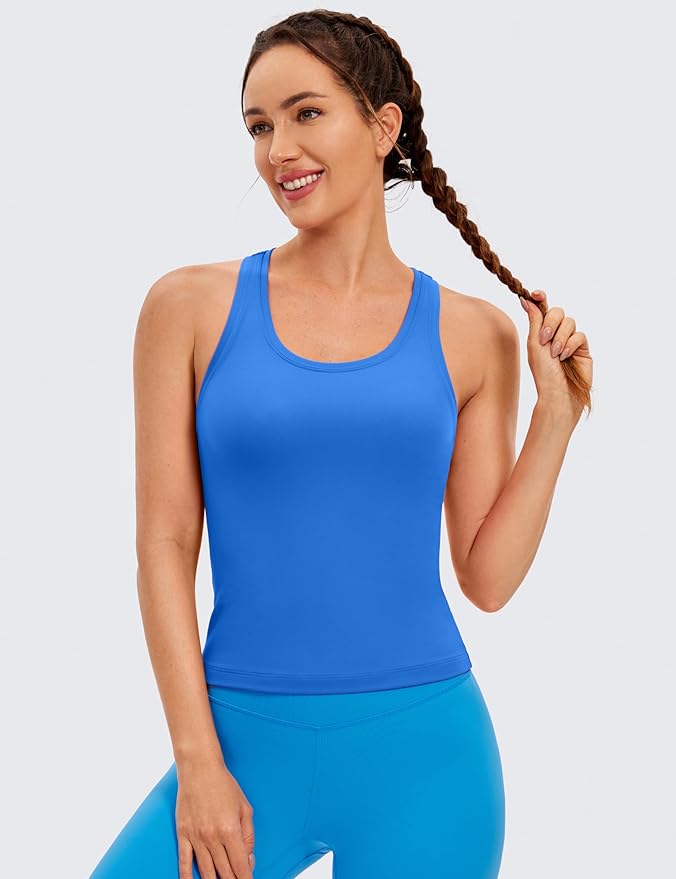 CRZ YOGA Butterluxe Racerback Tank Tops for Women - Yoga Workout Casual Gym Athletic Camisole Tight Sleeveless Shirts